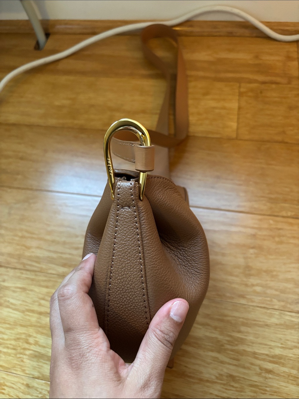 Polene Brown Pebbled Leather Crossbody Bag - Picture 4 of 8